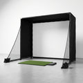 Golf Simulator Enclosure Built for Indoor Practice, 11x8 Complete Package, 4K-Ready Impact Screen, Frame Poles