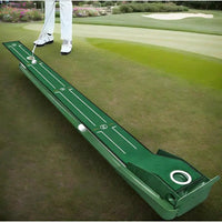 Golf Putting Mat Home Putting Green Golf Practice Velvet Mat with Alignment Guides and Automatic Ball Return for Women and Men