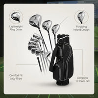10 Pieces Ladies Complete Golf Club Set with Alloy Driver — infographic