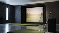 11' X 8' Complete Golf Simulator Enclosure Package, 4K-Ready Impact Screen with Blackout Enclosure Cage, Frame Poles, Side Nets & Sandbags, Easy Setup for Indoor/Garage Practice — Lifestyle