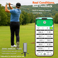 Golf Launch Monitor & Simulator: Portable Swing Analyzer with 13 Metrics, 3D Driving Range, 3D Trajectory & Video Record for Ios/Android