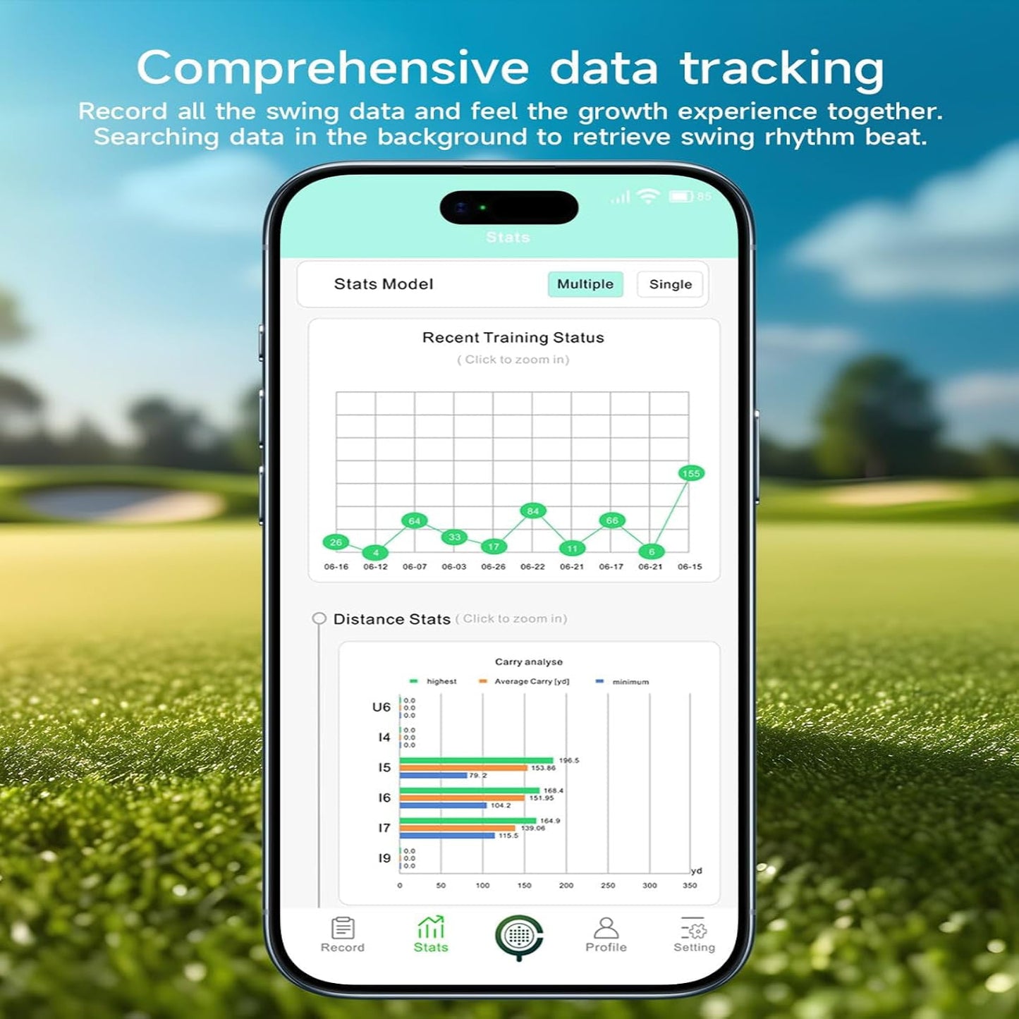 Portable Golf Launch Monitor, Simulators for Home & Training, Mobile Launch Monitor for Golf Swing Analysis, Tracker & Swing Analyzer, Indoor Outdoor Use, up to 10 Hours Battery Life.