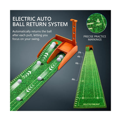 Golf Putting Mat with Auto Ball Return, Putting Green Indoor, Crystal Velvet ...