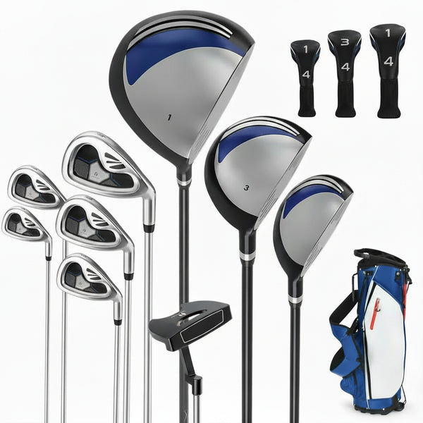 Men'S 9 Pieces Complete Golf Club Set Includes 460Cc Alloy Driver 3# Fairway Wood 4# Hybrid 6# 7# 8# 9# and P# Irons