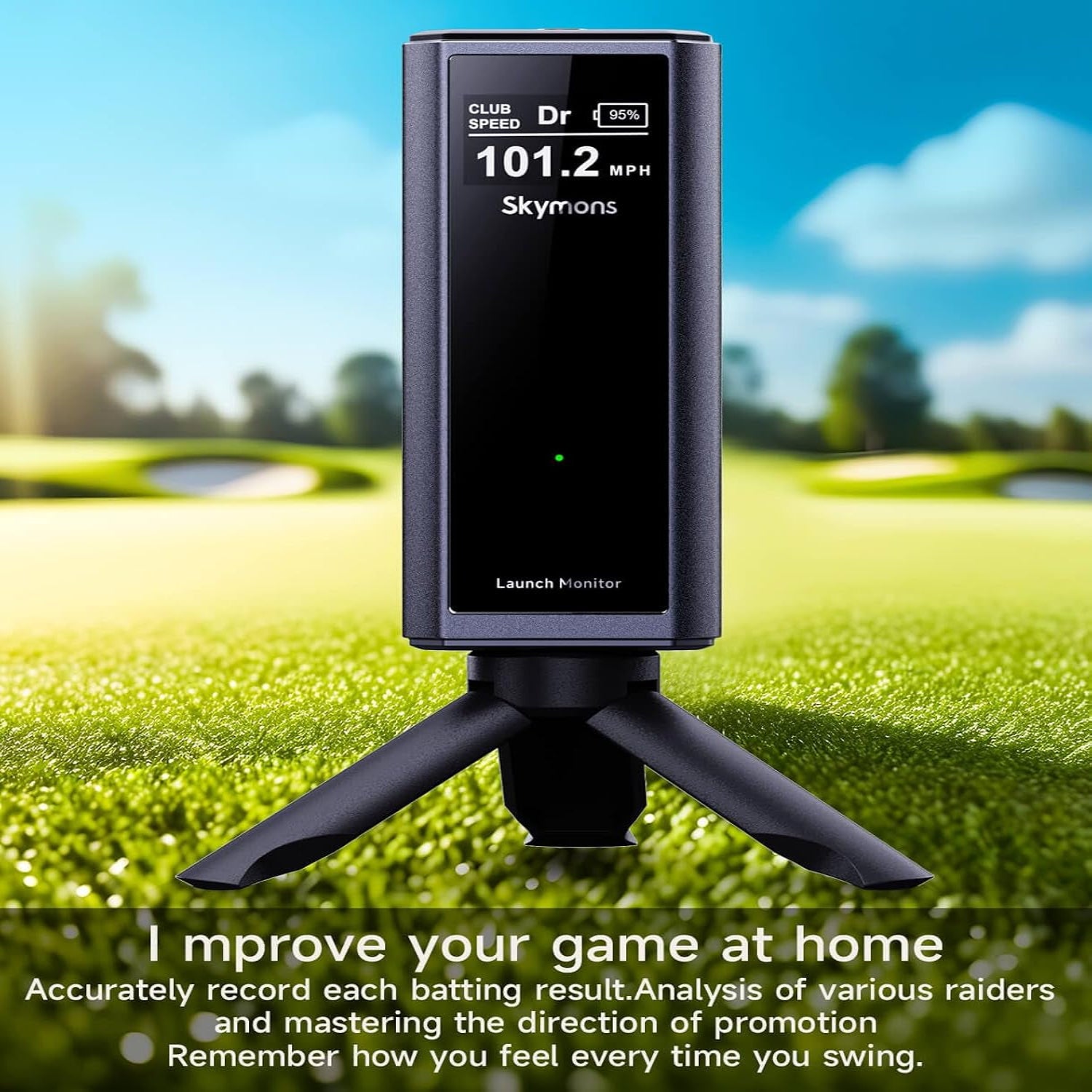 Portable Golf Launch Monitor, Simulators for Home & Training, Mobile Launch Monitor for Golf Swing Analysis, Tracker & Swing Analyzer, Indoor Outdoor Use, up to 10 Hours Battery Life.