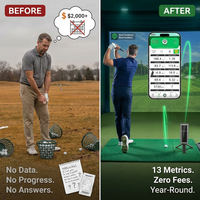 Golf Launch Monitor & Simulator: Portable Swing Analyzer with 13 Metrics, 3D Driving Range, 3D Trajectory & Video Record for Ios/Android — Before & After