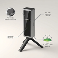 Golf Launch Monitor & Simulator: Portable Swing Analyzer with 13 Metrics, 3D Driving Range, 3D Trajectory & Video Record for Ios/Android — infographic