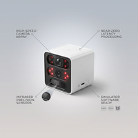 Golf Launch Monitor Designed for Home Simulators, 15 Ball Data Points, Real-Time Tracking, Software Compatible — infographic