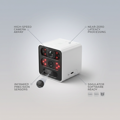Golf Launch Monitor Designed for Home Simulators, 15 Ball Data Points, Real-Time Tracking, Software Compatible