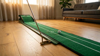 Golf Putting Mat Home Putting Green Golf Practice Velvet Mat with Alignment Guides and Automatic Ball Return for Women and Men — Lifestyle