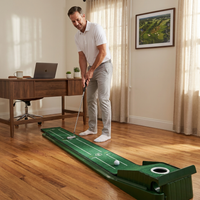 Golf Putting Mat Home Putting Green Golf Practice Velvet Mat with Alignment Guides and Automatic Ball Return for Women and Men — Lifestyle