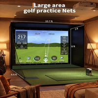 11' X 8' Complete Golf Simulator Enclosure Package, 4K-Ready Impact Screen with Blackout Enclosure Cage, Frame Poles, Side Nets & Sandbags, Easy Setup for Indoor/Garage Practice