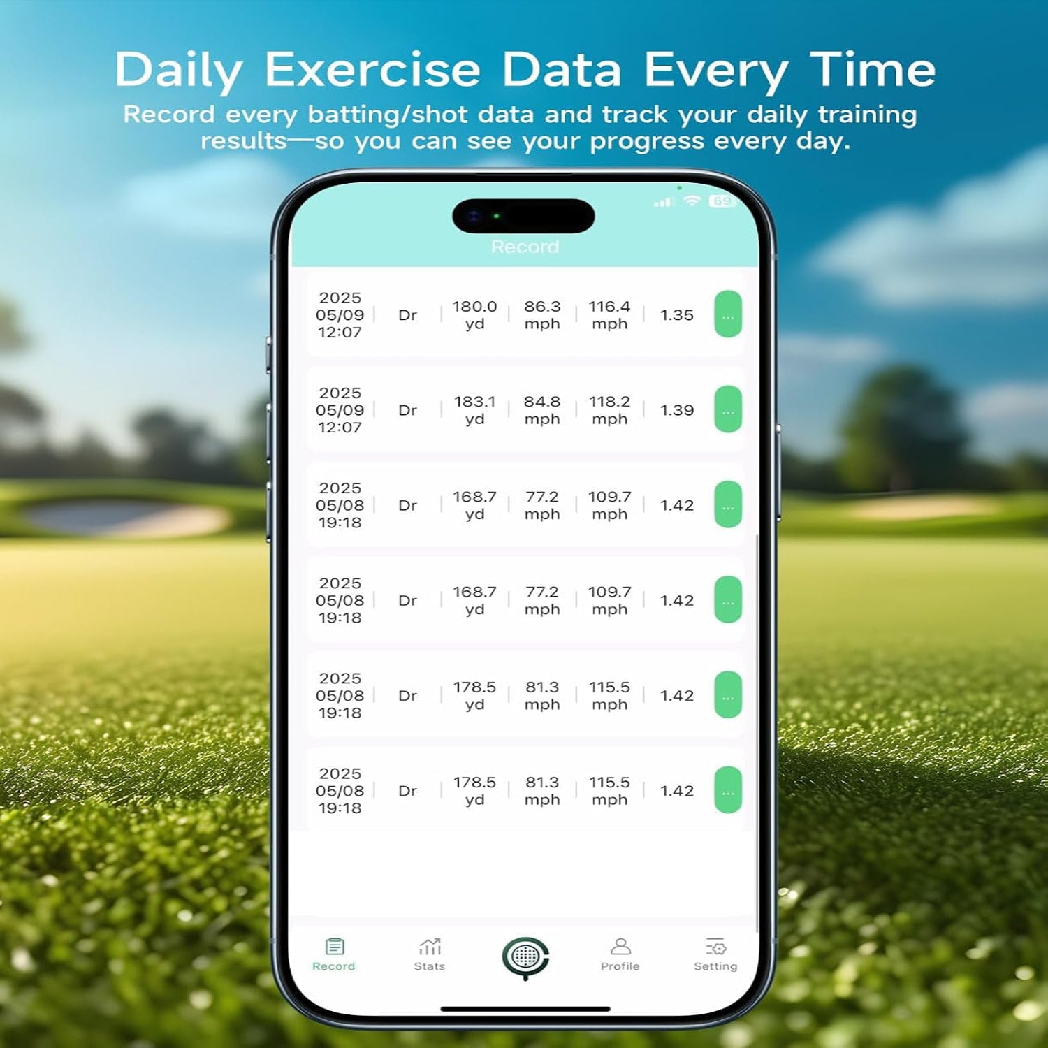 Portable Golf Launch Monitor, Simulators for Home & Training, Mobile Launch Monitor for Golf Swing Analysis, Tracker & Swing Analyzer, Indoor Outdoor Use, up to 10 Hours Battery Life.