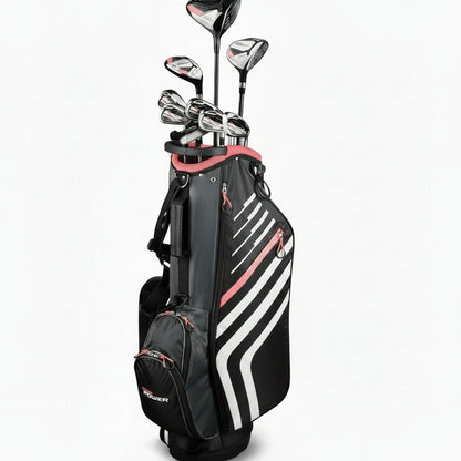 Pro Power Women’S Complete Golf Club Package Set, Right and Left Handed, Standard, Petite & Tall Includes Driver, Fairway, Hybrid, 6-PW, Mallet Putter, Stand Bag, 3 Headcovers